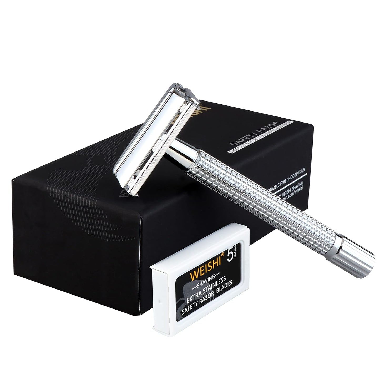 Safety Razor Double Edge Nostalgic Long Handle Butterfly Open Razor