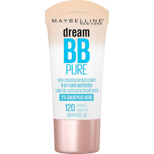 Dream Pure Skin Clearing BB Cream, 8-In-1 Skin Perfecting Beauty Balm with 2% Salicylic Acid, Sheer Tint Coverage, Oil-Free, Medium, 1 Count