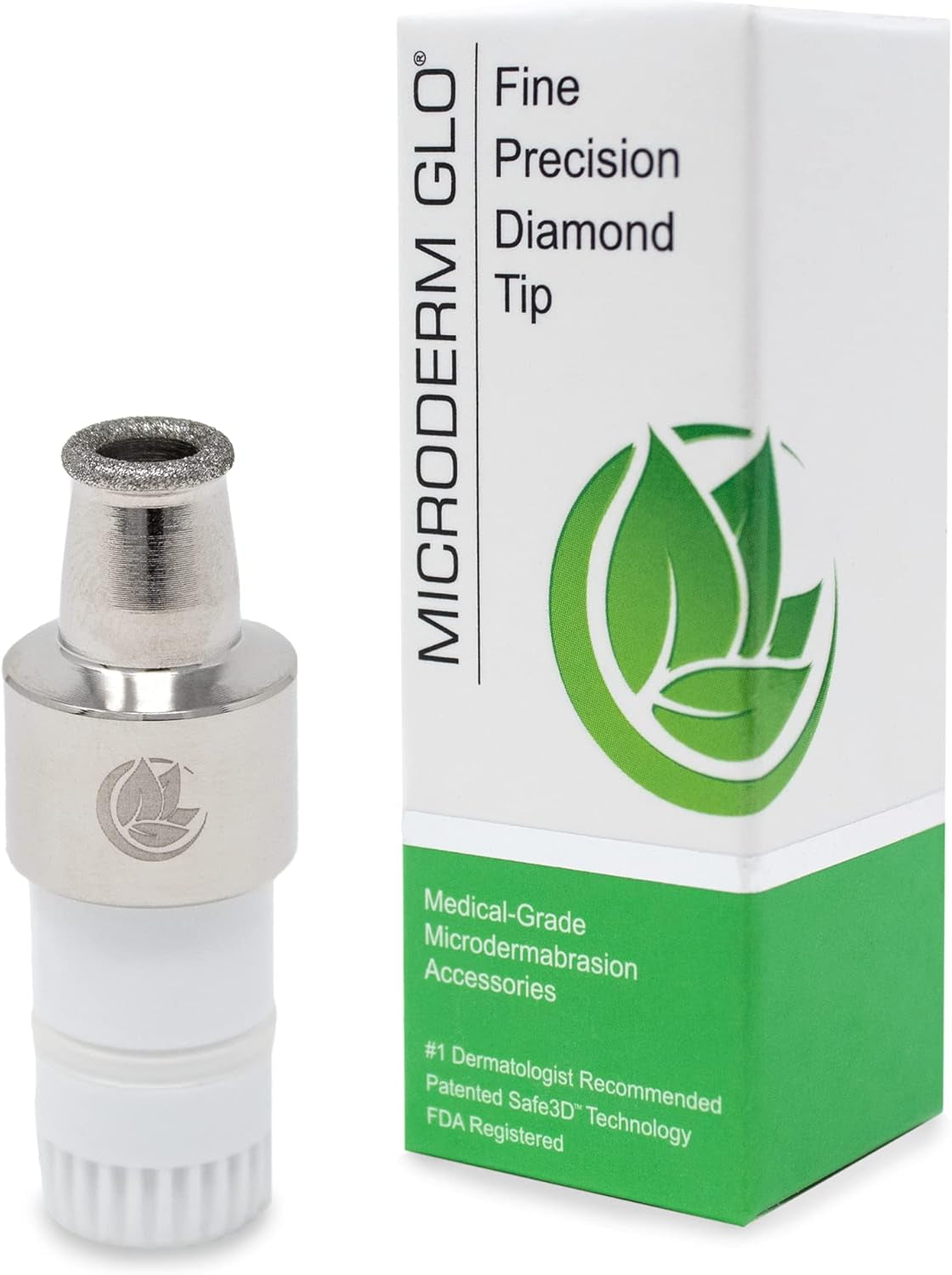 Premium Diamond Microdermabrasion Tips - Medical Grade Stainless Steel Accessories, Patented Safe3D Technology, Safe for All Skin Types. (Fine/Precision)