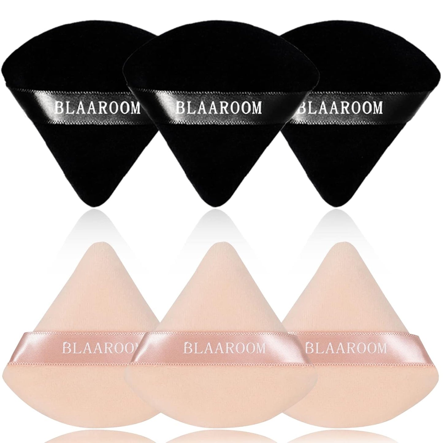 6 Pieces Powder Puff for Face Powder Makeup Puff Velour Soft Triangle Powder Puffs for Loose Powder Mineral Powder Setting Powder Puffs Blender Wet Dry Cosmetic Foundation Sponge Makeup Tool