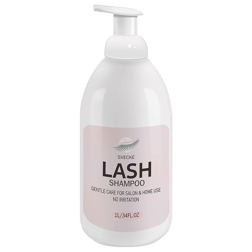 Lash Shampoo Kit for Eyelash Extension, Eyelash Shampoo 2 Fl.Oz / 60Ml, Eyelash Extension Cleanser, Lash Eyelid Foam Cleaning Kit for Salon Use and Home Use (Peach)