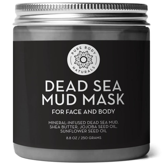 Dead Sea Mud Mask - Face Mask and Body Mud for Acne, Blackheads, and Oily Skin - Facial Self Care for Men and Women - Minimize Pores with Deadsea Mud, Clay, Charcoal - 8.8 Ounce