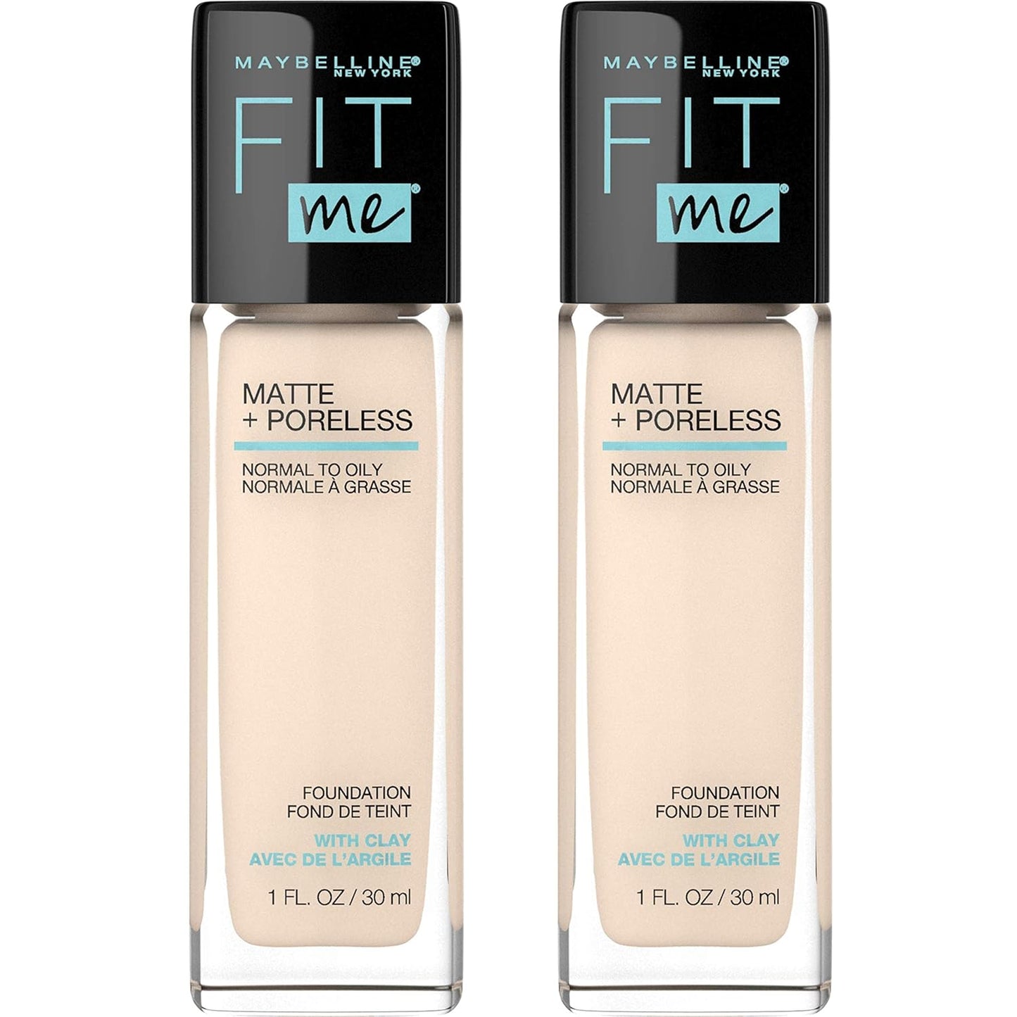 Fit Me Matte + Poreless Liquid Oil-Free Foundation Makeup, Warm Nude, 1 Count (Packaging May Vary)