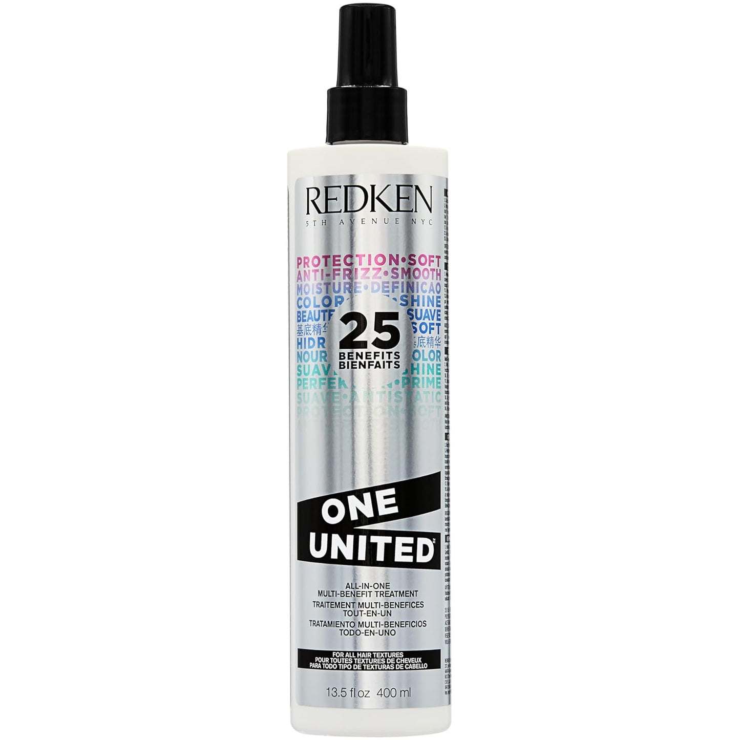 Redken One United All-In-One Leave in Conditioner - Multi-Benefit Treatment for All Hair Types, Heat Protectant Spray, Paraben Free