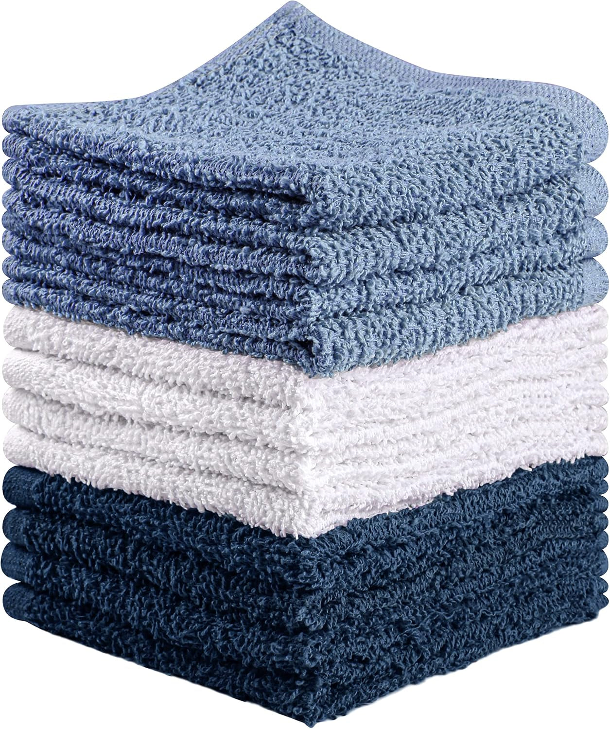 Towel and Linen Mart 100% Cotton - 24 Pack Wash Cloth Set - Flannel Face Cloths, Highly Absorbent and Soft Feel Fingertip Towels (Multi, Pack of 24)