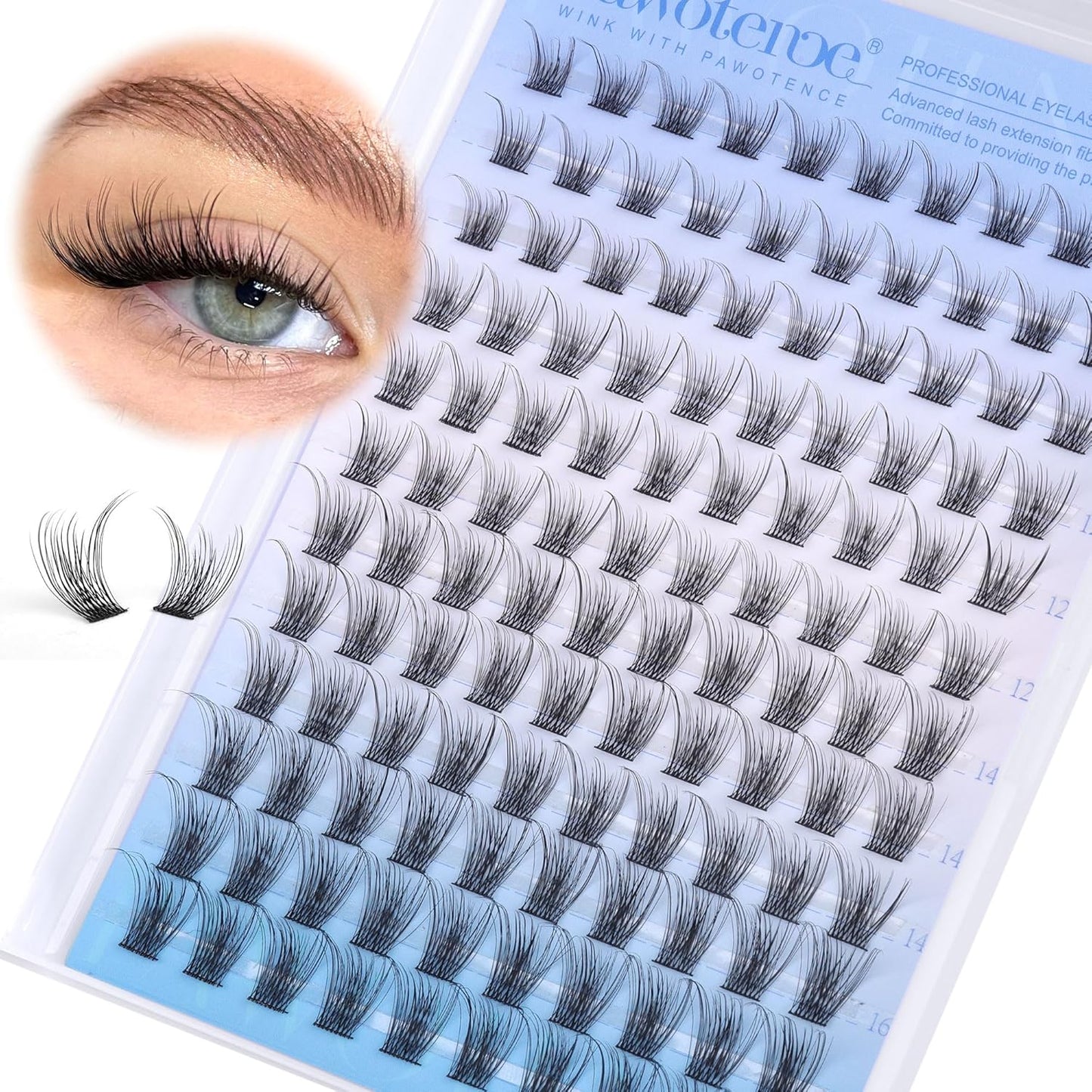 Lash Clusters Wispy Cluster Eyelash Extensions 144Pcs Individual Lashes 10-18Mm Lash Extension DIY False Eyelashes Soft Comfortable Eyelash Clusters with Thin Band