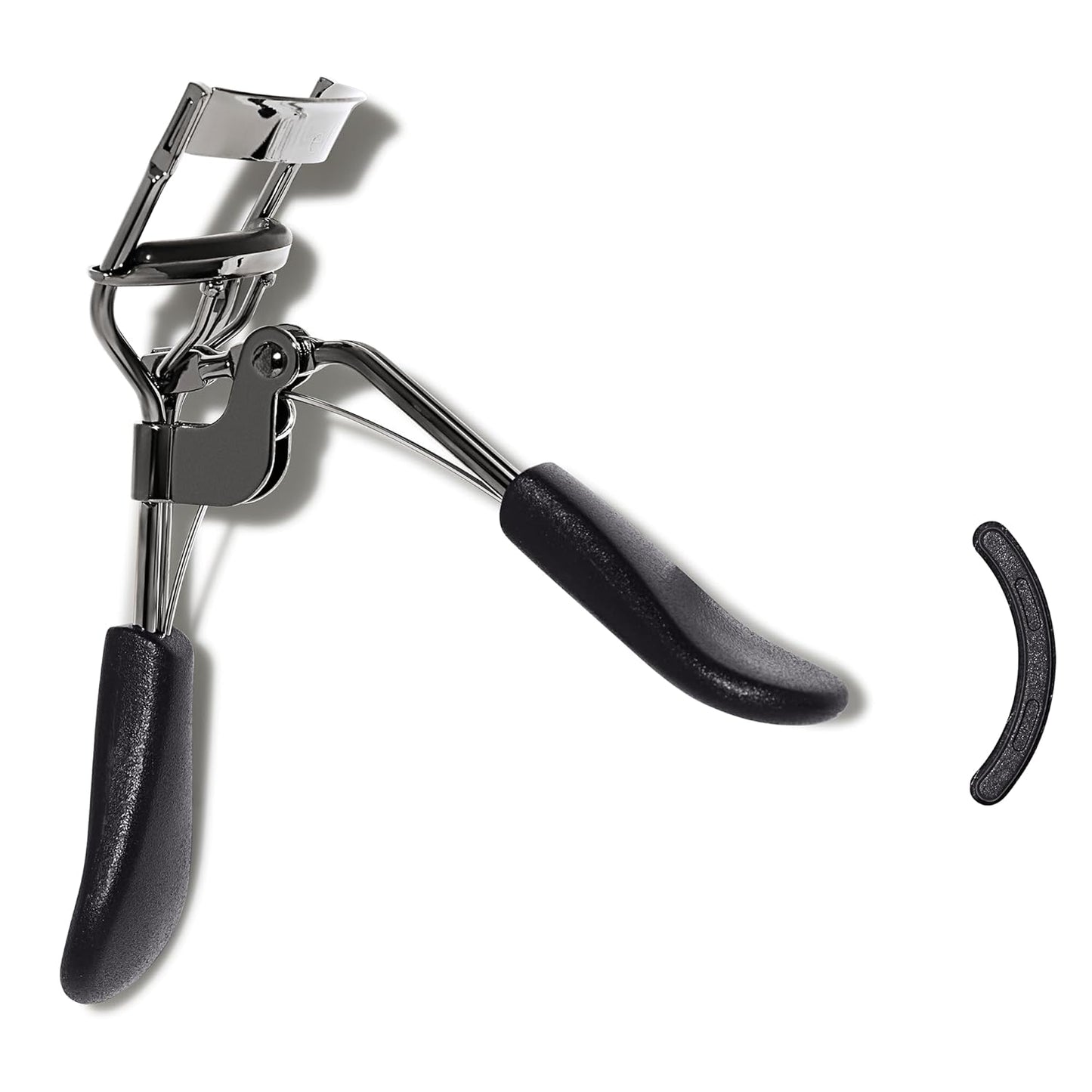 Pro Eyelash Curler, Strong, Contoured, Eye-Opening, Voluminous Lashes, Includes Additional Rubber Replacement Pad, Silver