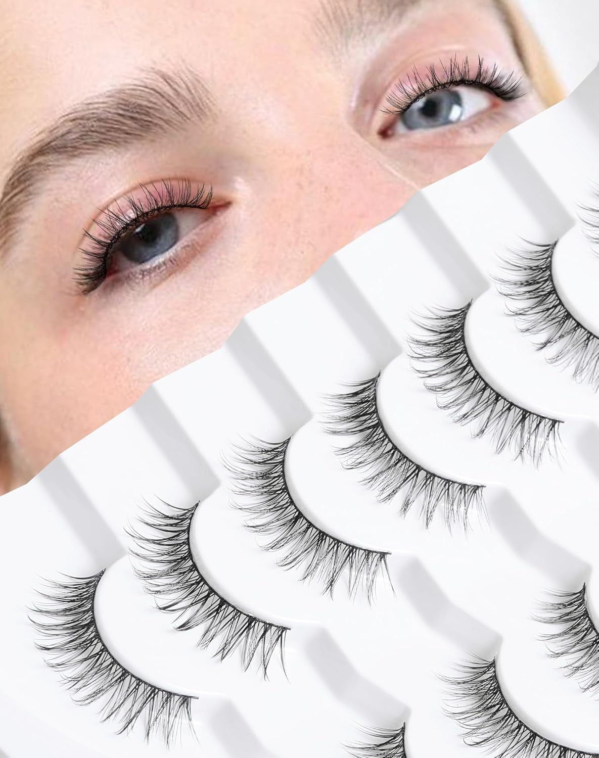 Natural Lashes Natural Eyelashes Short Eyelashes Natural Look False Eyelashes Wispy Eye Lashes 10Mm Small Lashes Fake Lashes K50