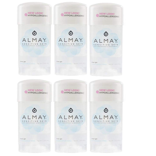 Almay Sensitive Skin, Clear Gel Fragrance Free - 2.25 Oz, (Pack of 6)