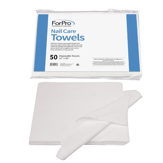 Original Nail Care Towels for Manicures and Pedicures, Lint-Free, Disposable Towels, 12" X 16", 50-Count