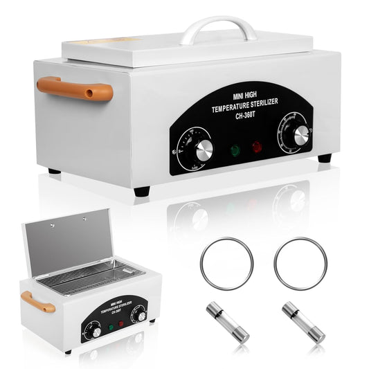 Autoclave Cleaner Machine 2L 110V/300W High Temperature Metal Cleaning Machine Box with Adjustable Temperature & Time Professional Dry Heat Cabinet Nail Tool Cleaner for Lab Home Salon