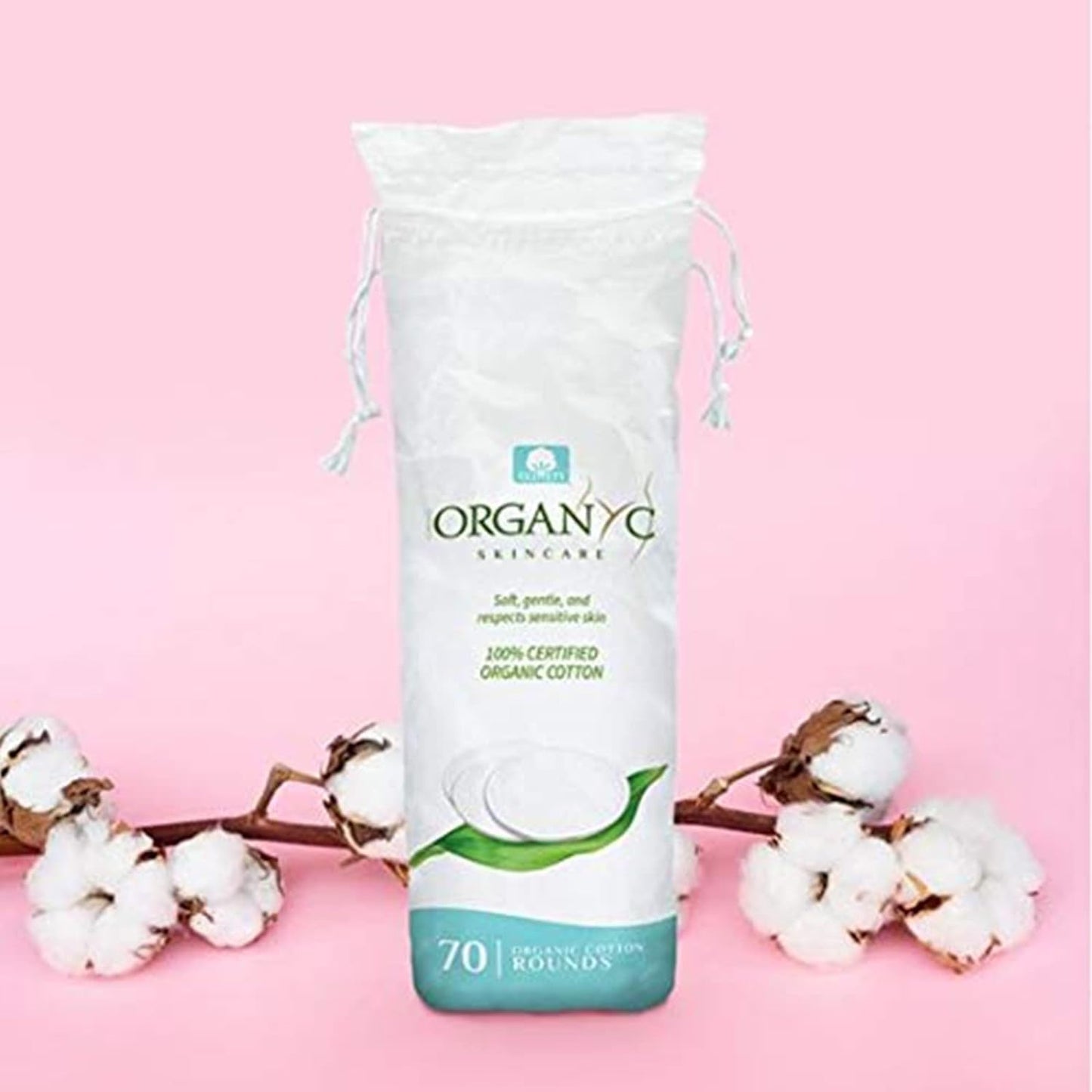 100% Organic Cotton Rounds - Biodegradable Cotton, Chemical Free, for Sensitive Skin (70 Count) - Daily Cosmetics. Beauty and Personal Care