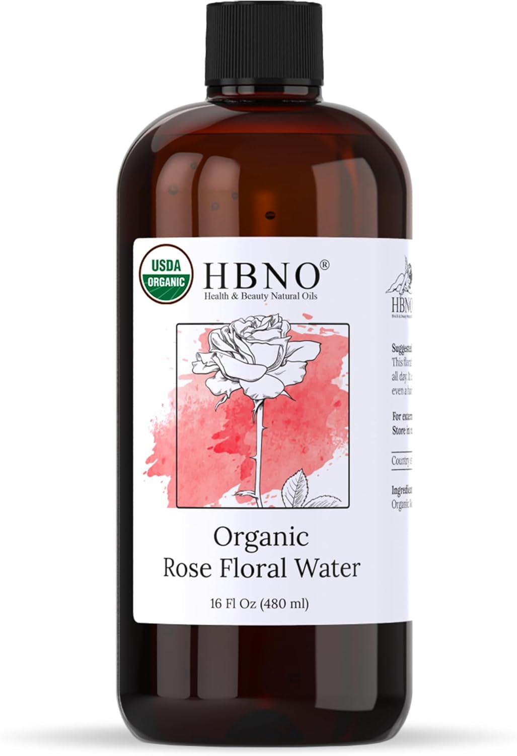 California Bottled Organic Rose Water for Face 4 Fl Oz (120Ml) - USDA Certified Organic Rose Water Spray for Face - Pure Rose Water for Hair - Rosewater Face Mist, Rose Water Spray for Cleansing