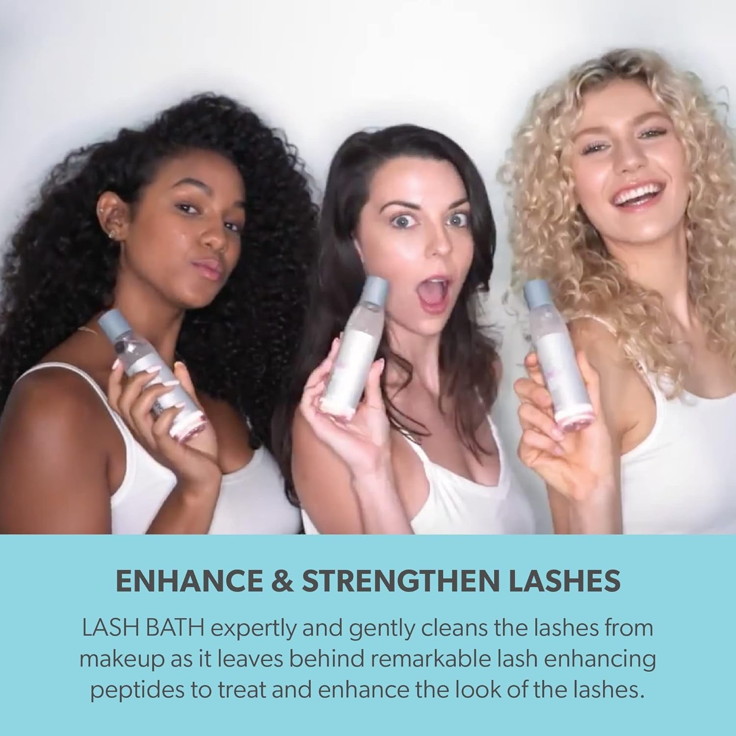 Lash Bath & Conditioner - Double Action Eye Makeup Remover - Oil Free - Enhancing Peptides Promotes Eyelash Growth - Clover Flower - Effortlessly Removes Waterproof Mascara - 4 Oz.