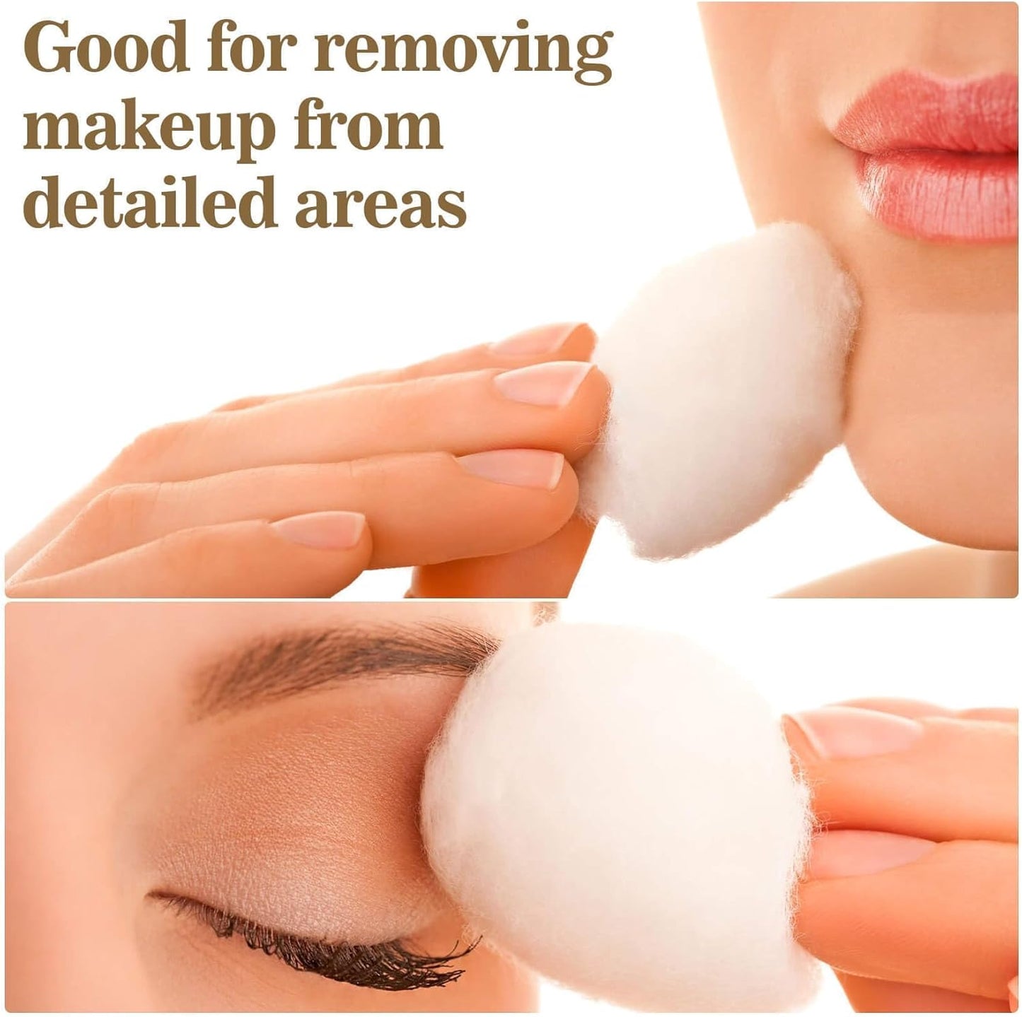 Cotton Balls - 250 Count Cotton Ball Absorbent Bulk for Face Small White Pure Cotton for Nail Polish Remover Mini Makeup Remover Real Soft for Facial Ears