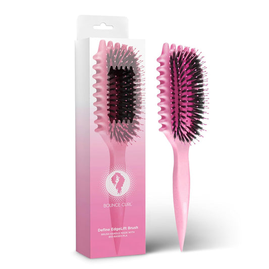 Define Edgelift Brush, 5-In-1 Tool for Effortlessly Defined Curls, Waves & Coils, Reduces Frizz - Pink