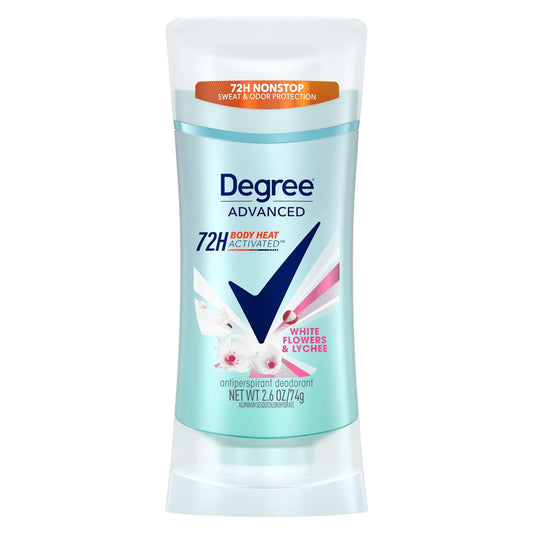 Advanced Protection Antiperspirant Deodorant White Flowers & Lychee for 72-Hour Sweat & Odor Control for Women, with Body Heat Activated Technology, 2.6 Oz