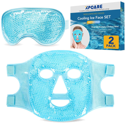 Colding Ice Face Mask and Cooling Eye Mask for Puffy Eyes & Migraine Relief, Gel Eye Mask, Cool Face Masks for Dark Circles, Eye Surgery, Sleeping, Pressure, Headaches, Skin Care