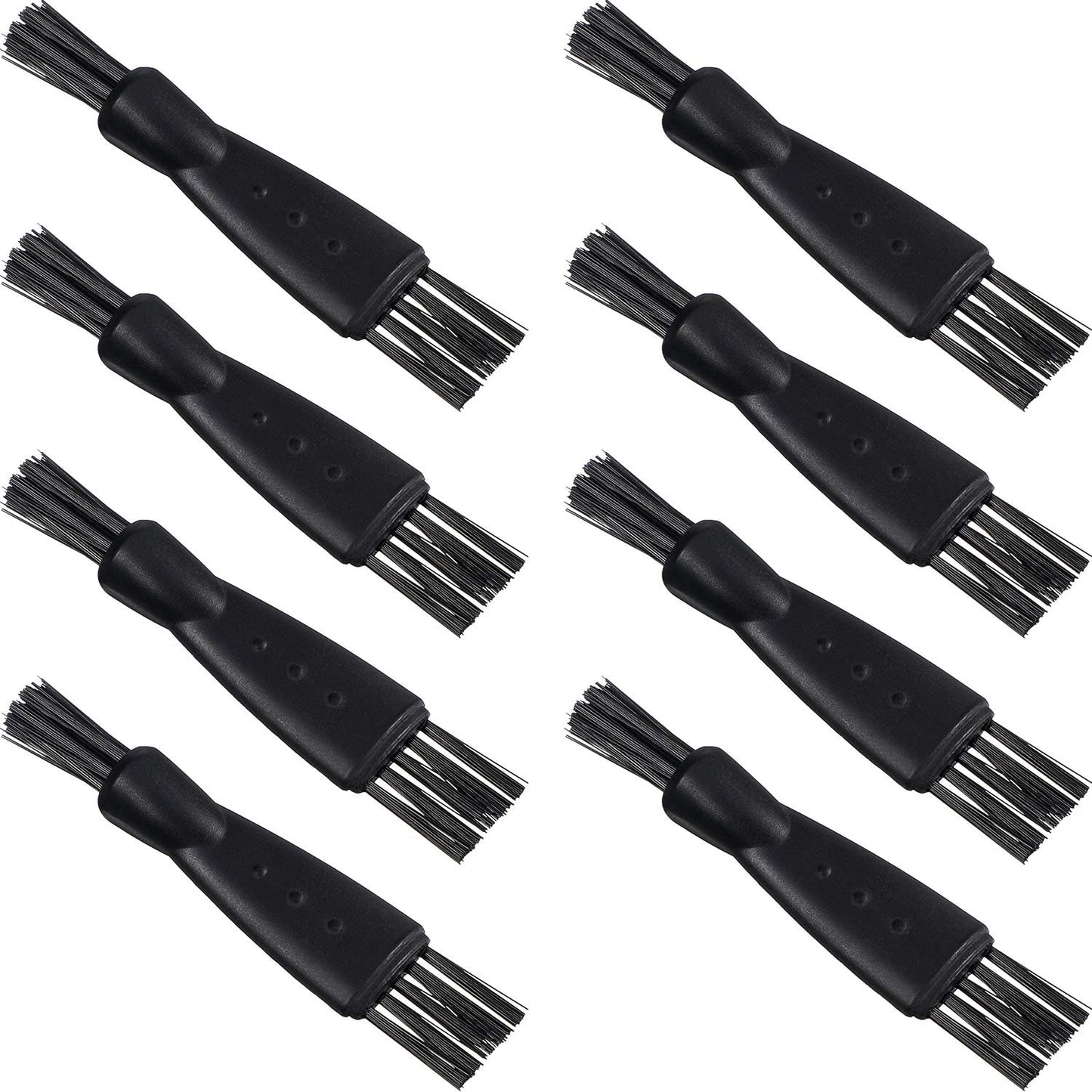 Black Double Sided Razor Trimmer Shaver Cleaning Brush Set, 8 Pieces