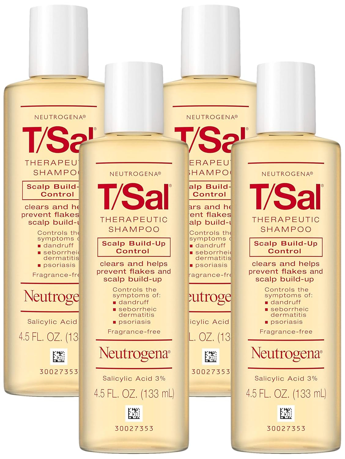 T/Sal Therapeutic Shampoo for Scalp Build-Up Control with Salicylic Acid, Scalp Treatment for Dandruff, Scalp Psoriasis & Seborrheic Dermatitis Relief, 4.5 Fl. Oz