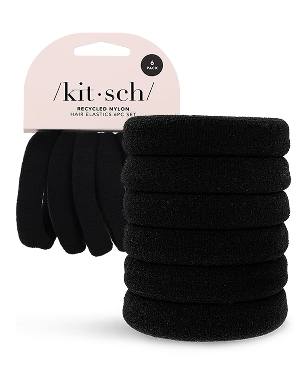 Nylon Hair Ties for Girls & Women - No Snag, Pain-Free Hair Ties No Damage Ideal for Ponytails, Updos & Braids, 20Pcs Blush