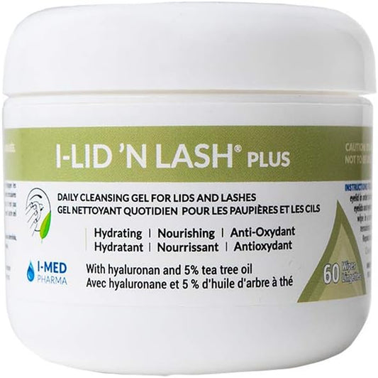 I-Lid 'N Lash | Daily Cleansing Gel for Lids and Lashes (60 Wipes) (I-Lid 'N Lash Plus)