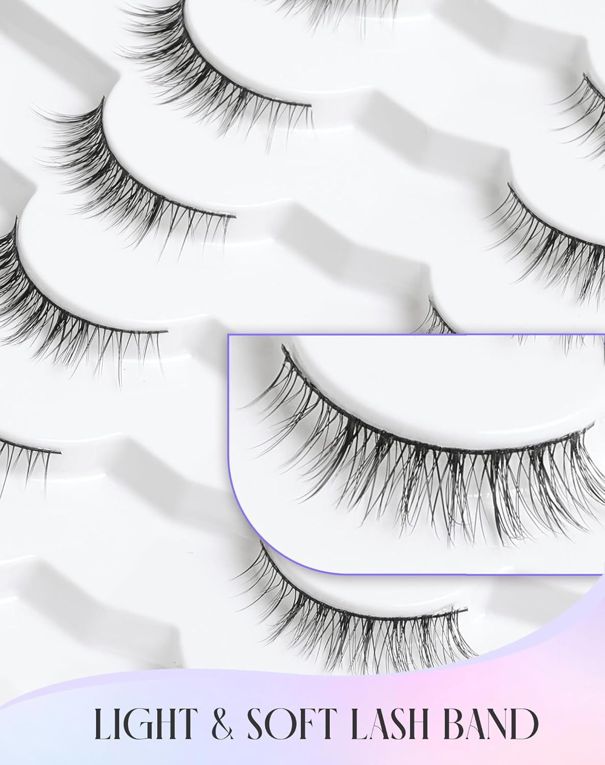 Natural Lashes Natural Eyelashes Short Eyelashes Natural Look False Eyelashes Wispy Eye Lashes 10Mm Small Lashes Fake Lashes K50