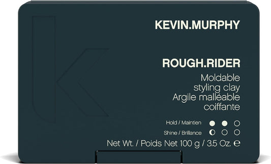 KEVIN.MURPHY ROUGH.RIDER Clay - Hair Strengthening Clay - for All Hair Types - Moldable Styling Clay - Sulphate Free Hair Care - 100 G / 3.5 Oz