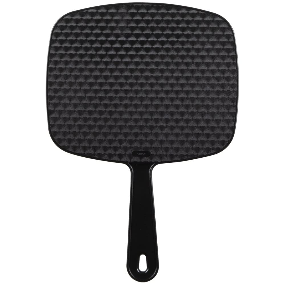 Premium Hand Mirror with Handle, 6.3" W X 9.6" L, Multi-Purpose Handheld Mirror with Distortion-Free Reflection, Black