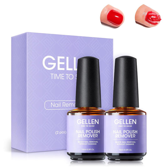 Gel Nail Polish Remover, 2 Pack Professional Gel Polish Remover for Nails, Quick & Easy Polish Remover in 3-5 Minutes, No Need for Foil Soaking or Wrapping