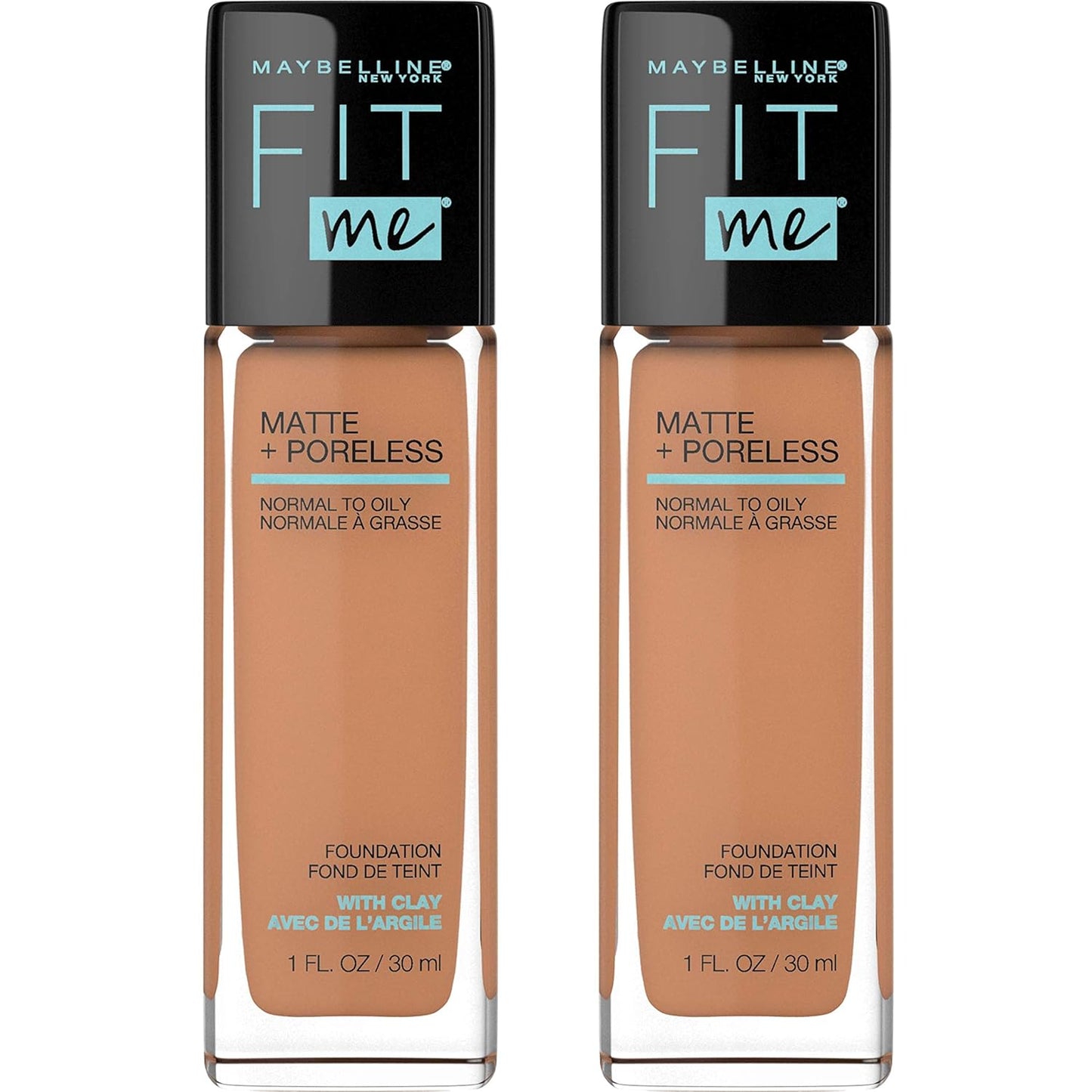 Fit Me Matte + Poreless Liquid Oil-Free Foundation Makeup, Warm Nude, 1 Count (Packaging May Vary)