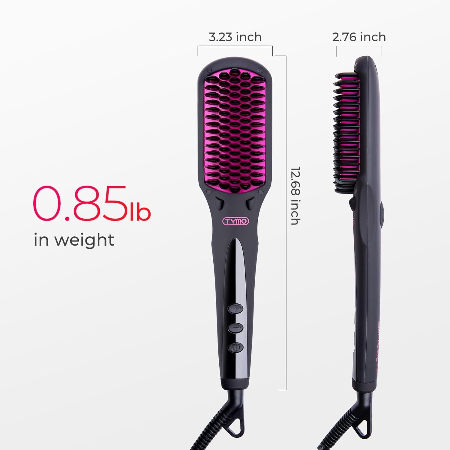 Ionic Hair Straightener Brush - One-Step Hair Straightener for Women, Straightening Brush with Negative Ions, 16 Temp Settings, LCD Display, Dual Voltage, Hot Comb Flat Iron for Frizz-Free Styles