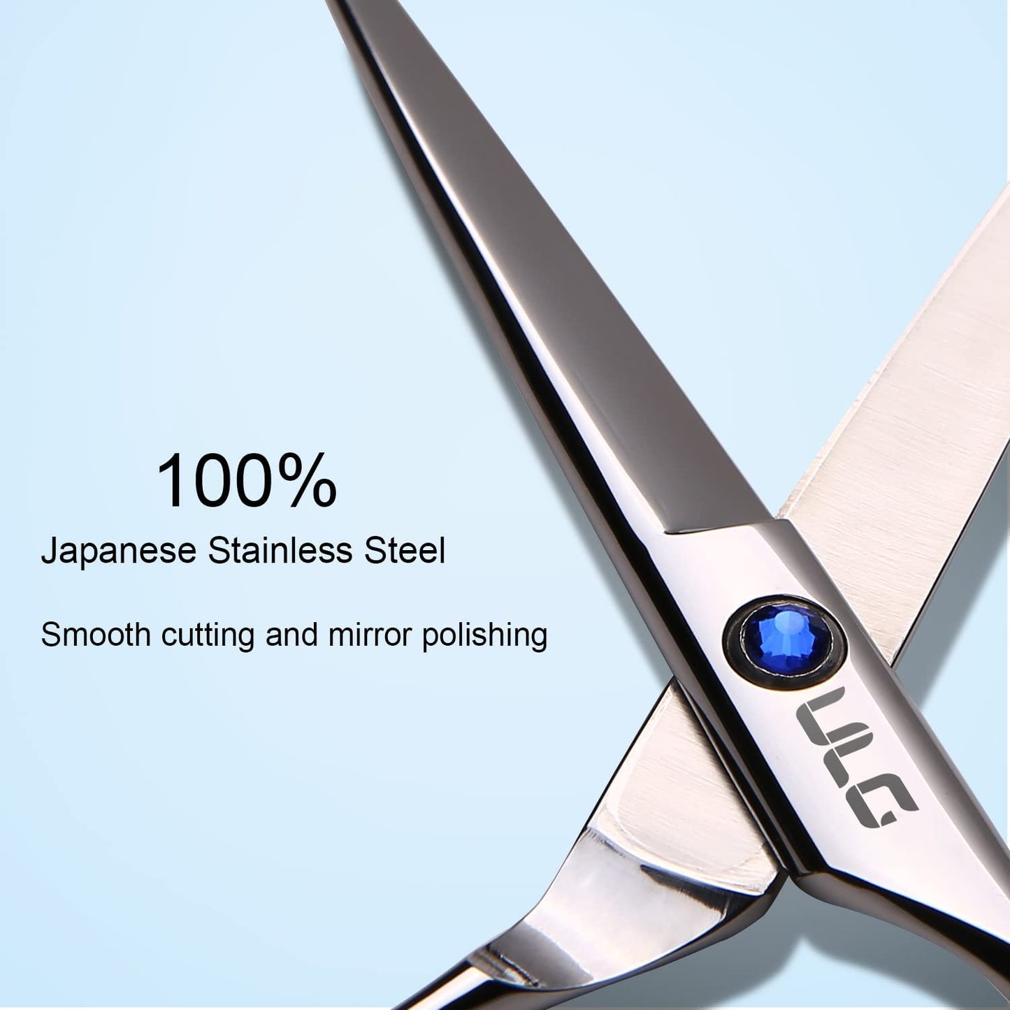 Hair Cutting Scissors,  Professional Hair Scissors 6.5 Inch Right-Hand Razor Edge Barber Scissors Salon Hair Cutting Shears Made of Japanese Stainless Steel, Hand Sharpened Blue