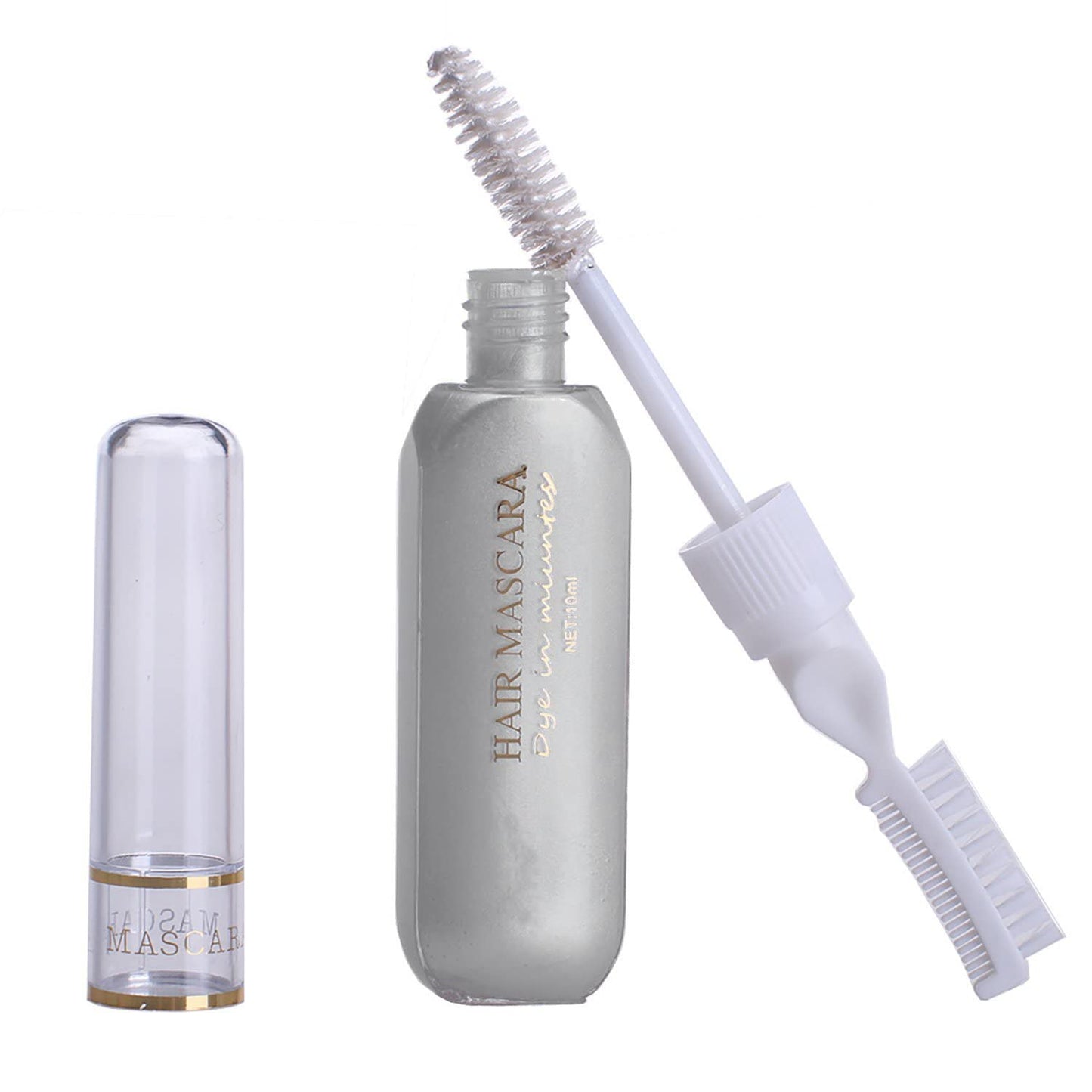 Temporary Hair Mascara Washable Temporary Hair Color Chalk Hair Dye Stick Non-Toxic Instant Dye(Silver Gray)