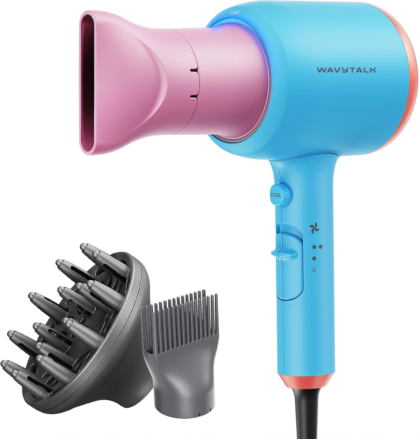 Professional Hair Dryer with Diffuser 1875W Power Dryer, Blow Dryer Ionic Hair Dryer for Women with Constant Temperature, Fast Drying &Low Noise, Millennial Pink