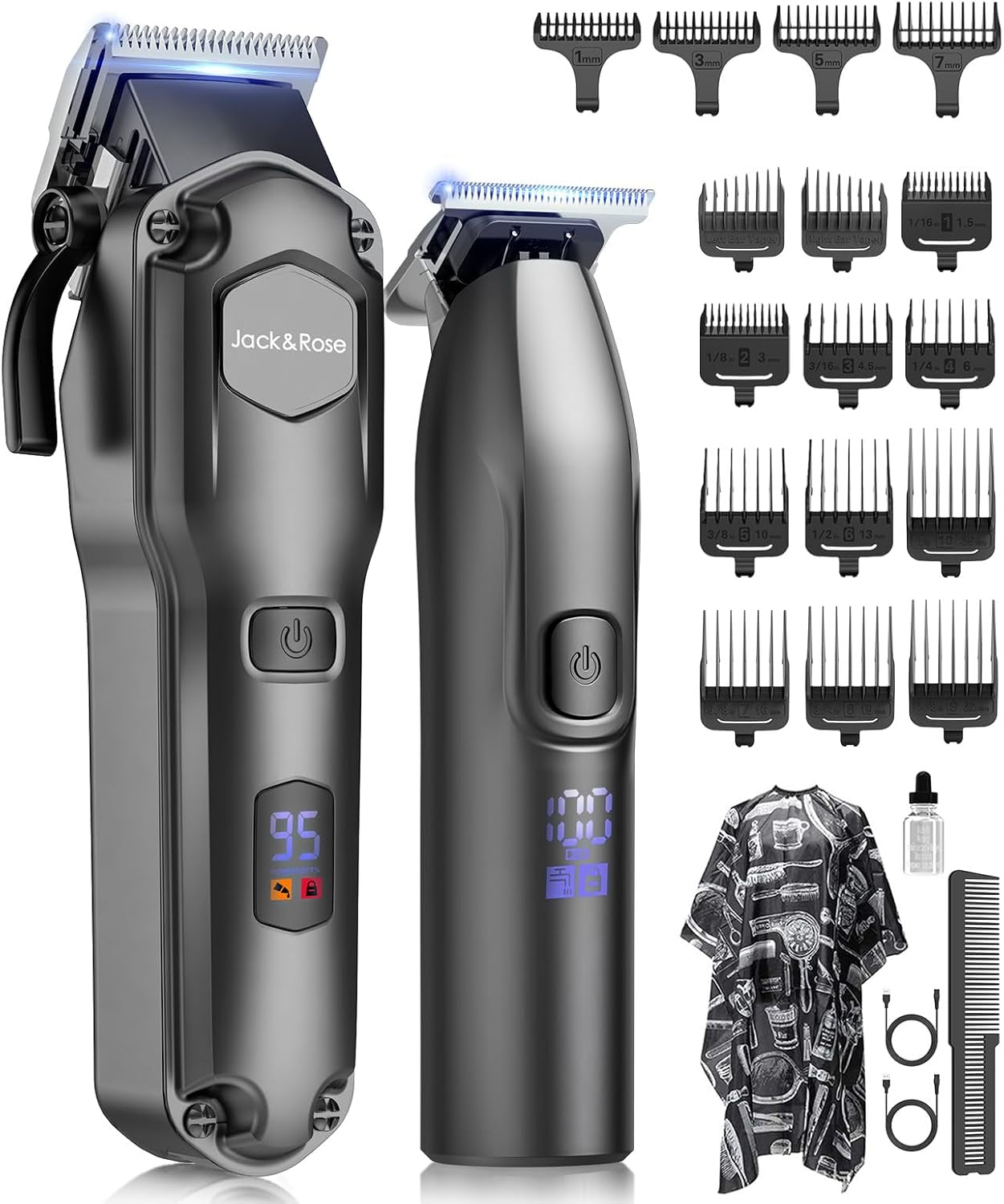 Clippers and Trimmers Set, Cordless Hair Clippers for Men, Barber Clippers Set