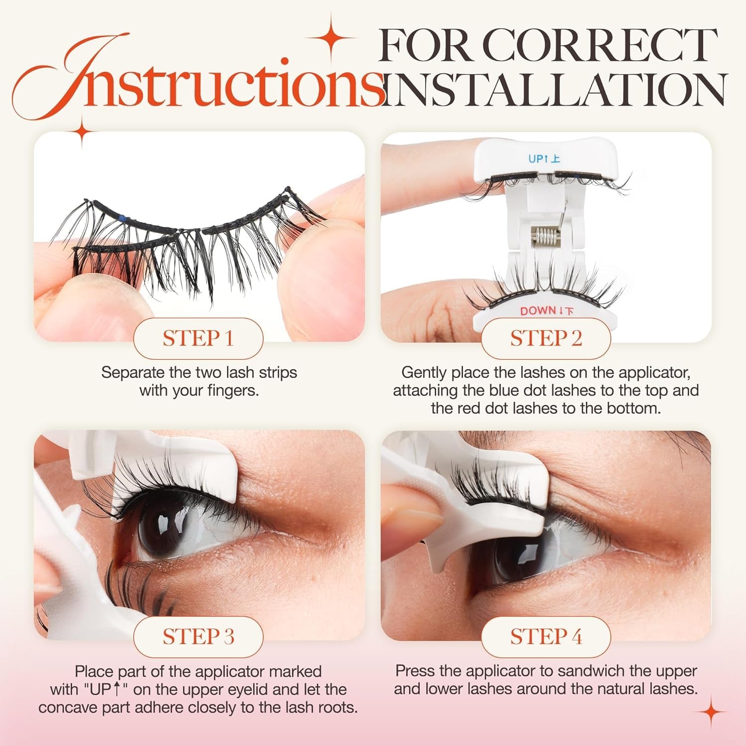 Upgrade Magnetic Eyelashes with Applicator Reusable Soft Magnetic Eyelashes Natural Look No Glue Needed Magnetic Eyelashes Magnetic Lashes Kit Easy to Wear and Remove(A02)