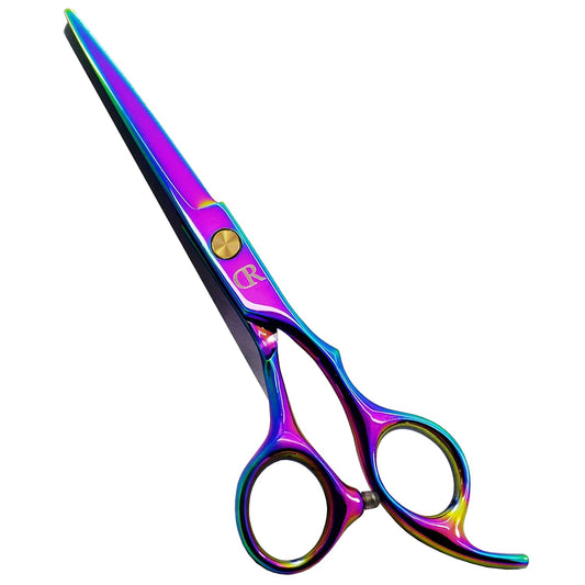 Professional Hair Cutting Shears,6 Inch Barber Hair Cutting Scissors Sharp Blades Hairdresser Haircut for Women/Men/Kids 420C Stainless Steel (Rainbow)