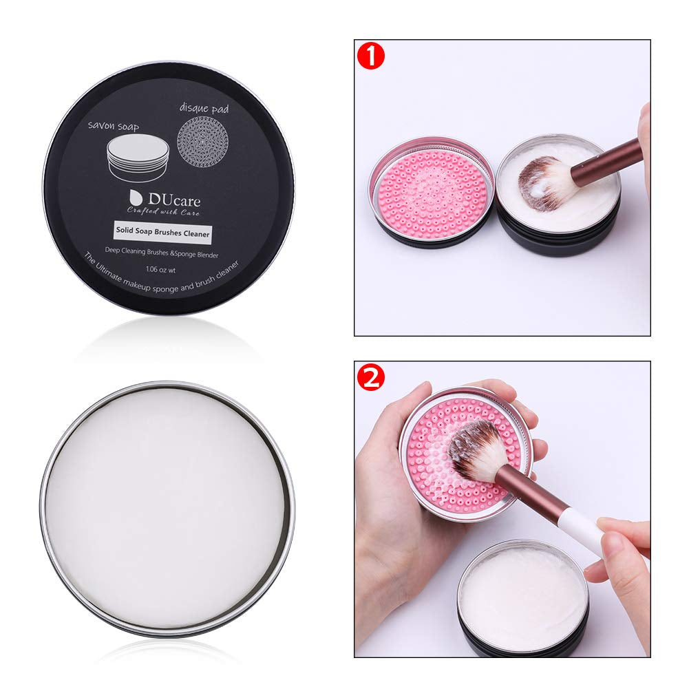 Makeup Brush Cleaner Shampoo Soap Solid Brush Cleaning Mat Removes Cosmetic Color Brush Cleaner Pad for Cleaning Makeup Sponges Brushes