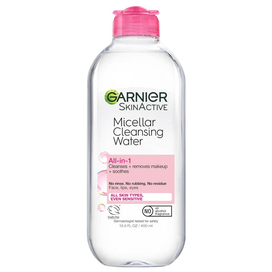 Micellar Water, Hydrating Facial Cleanser & Makeup Remover, Suitable for Sensitive Skin, Vegan, Cruelty Free, 13.5 Fl Oz (400Ml), 1 Count