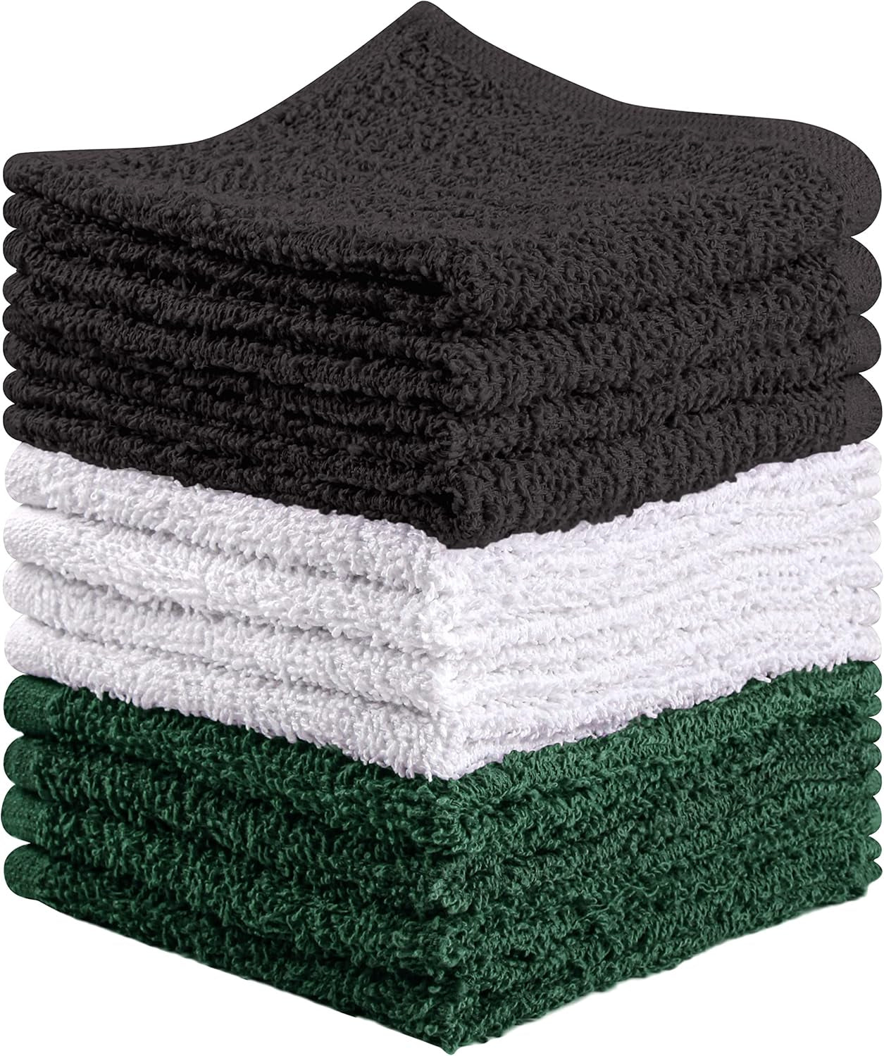 Towel and Linen Mart 100% Cotton - 24 Pack Wash Cloth Set - Flannel Face Cloths, Highly Absorbent and Soft Feel Fingertip Towels (Multi, Pack of 24)