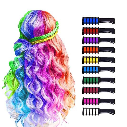 10 Color Hair Chalk for Girls - Hair Chalk Comb Kids Temporary Hair Color Dye - Teen Girl Gift Hair Stuff Accessories Makeup Kit Christmas Gifts Toys for Girls Age 6 7 8 9 10 11 12 13 Year Old