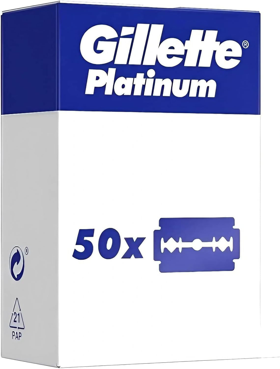 Double Edge Platinum Safety Razor Blades for Men, Pack of 50 Stainless Steel Refill Blades