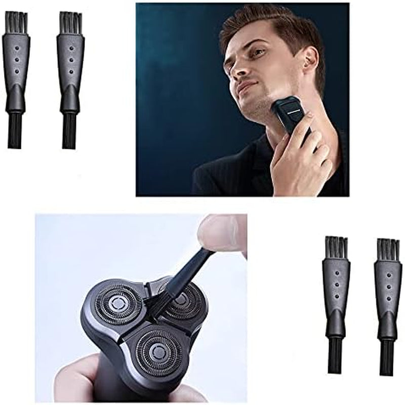 10Pcs Mens Electric Shaver Cleaning Brush Hair Remover Shaving Razor Brush Replacement Brushes - Black