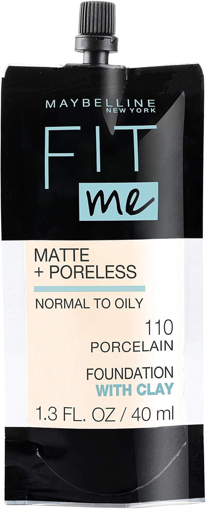 Fit Me Matte + Poreless Liquid Oil-Free Foundation Makeup, Warm Nude, 1 Count (Packaging May Vary)