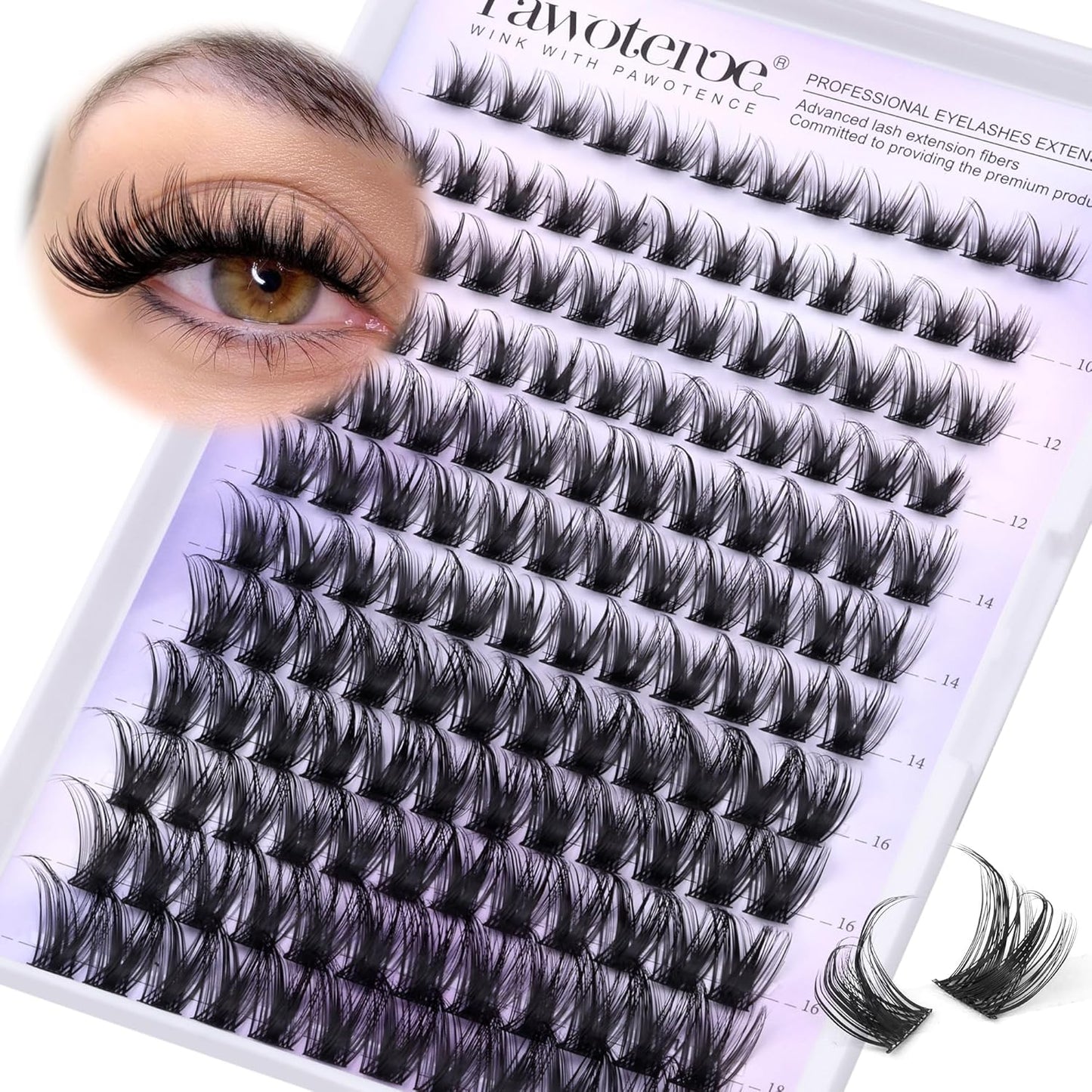 Lash Clusters Wispy Cluster Eyelash Extensions 144Pcs Individual Lashes 10-18Mm Lash Extension DIY False Eyelashes Soft Comfortable Eyelash Clusters with Thin Band