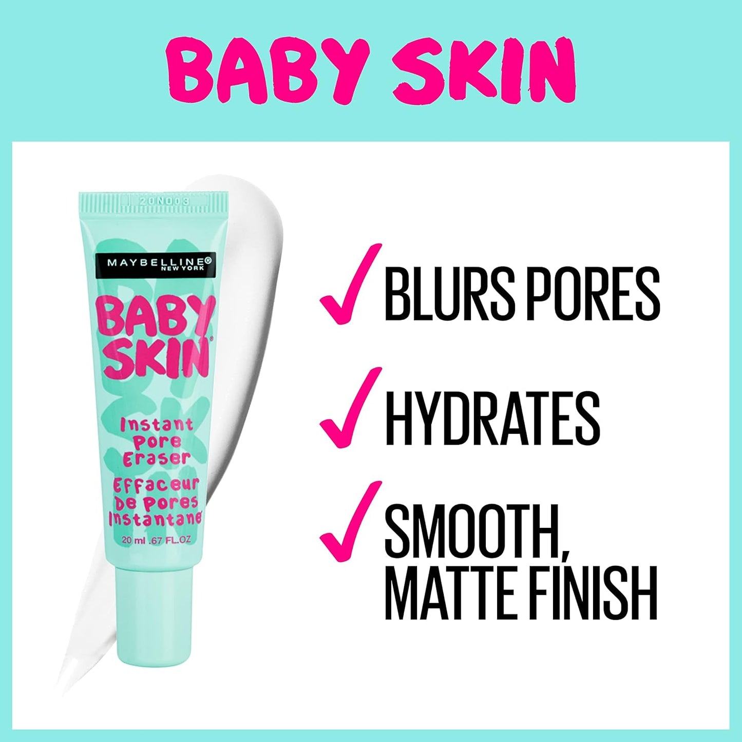 Baby Skin Instant Pore Eraser Primer Makeup, Clear, 1 Count