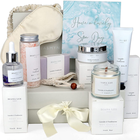 Luxury Bath Gift Set for Women - 10 Relaxing Valentines Day Gifts for Women with Lavender Self Care Gifts for Mom, Home Spa Gift Baskets for Women, Birthday Gifts for Women