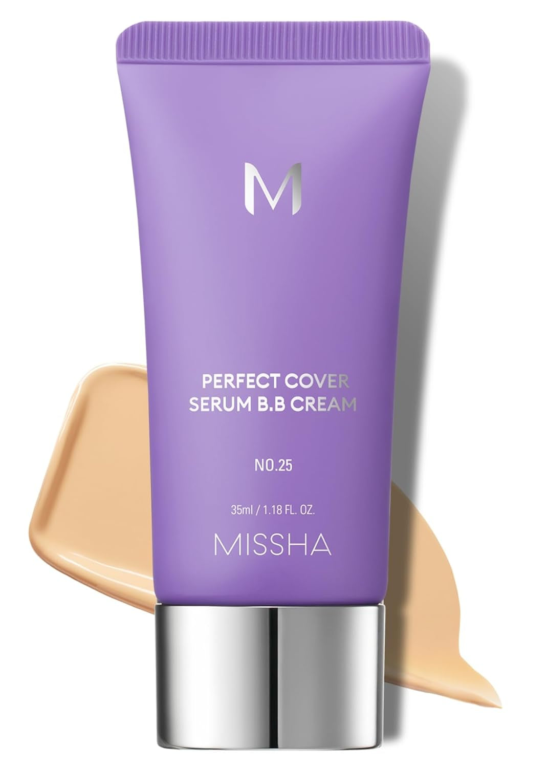 M PERFECT COVER SERUM BB CREAM No.23 Natural Beige, Skin Care Foundation Makeup, Tinted Moisturizer, Superfood Complex, Buildable Coverage, Glass Skin, Paraben Free, 1.18 Fl Oz