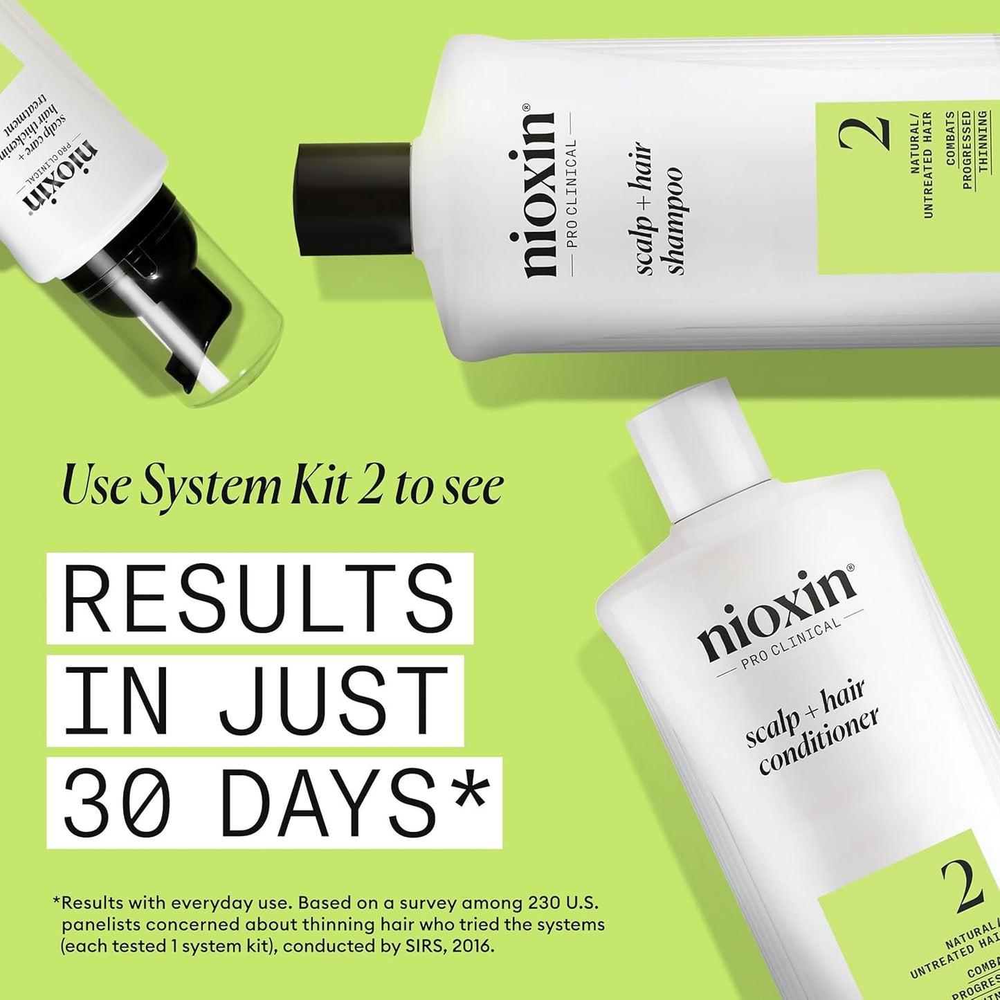 System 2 Scalp + Hair Thickening Conditioner, for Natural Hair with Progressed Thinning, Boost Hair Density with Niacinamide & Biotin